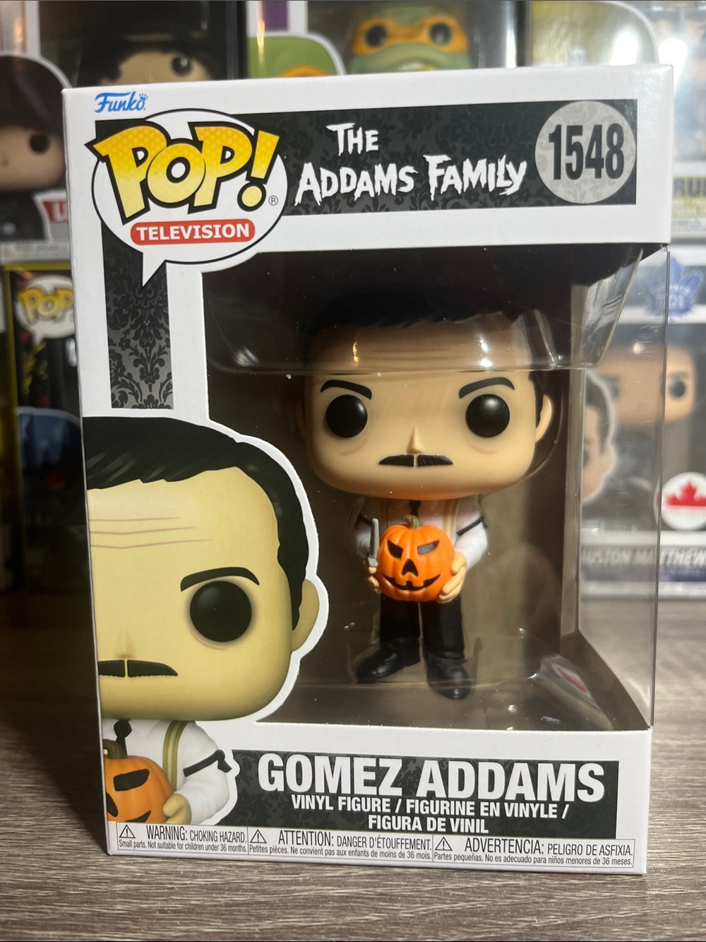 Funko Gomez Addams Pop! Figure with Orange Pumpkin